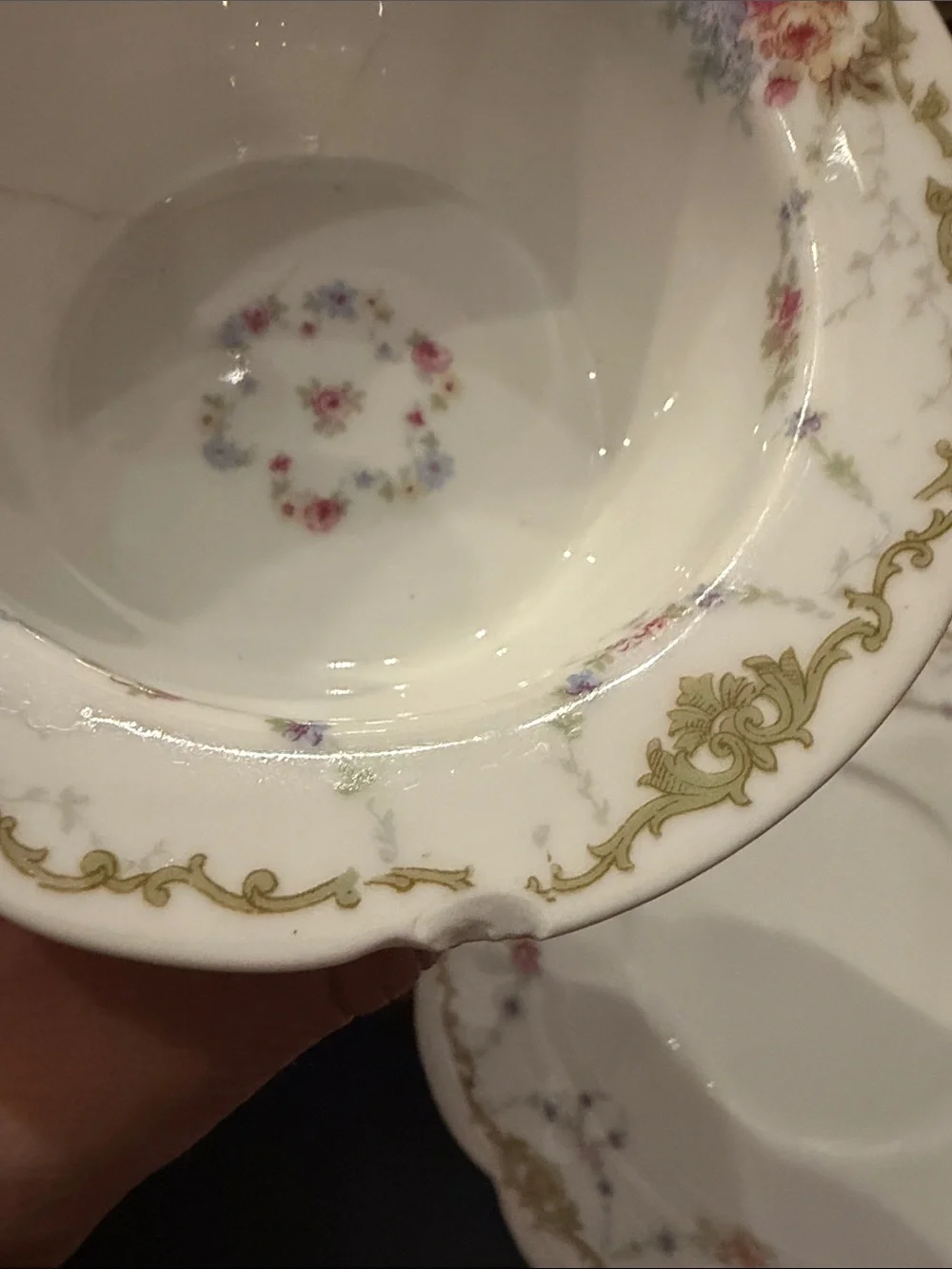 C. Ahrenfeldt Vintage Floral Porcelain Bowl and Saucer Set